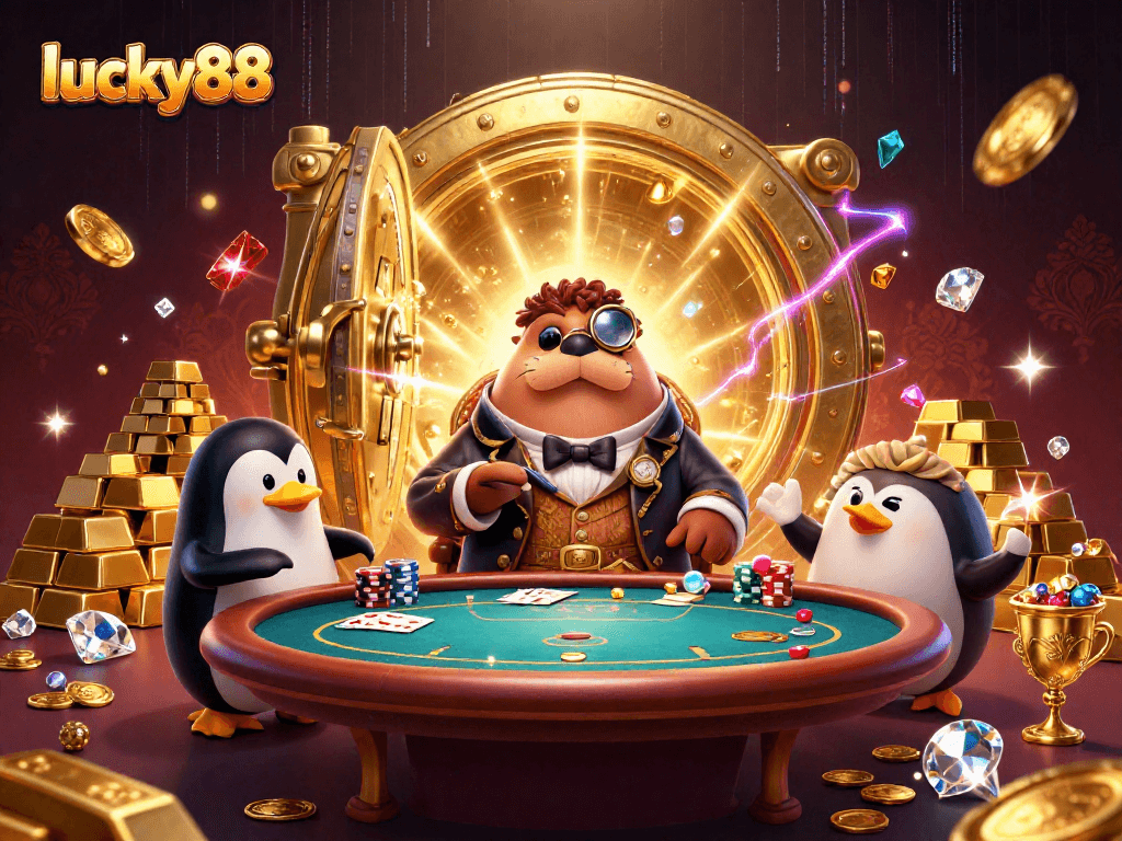 Engage with lucky88 while a walrus plays poker underwater with a sophisticated penguin dealer.