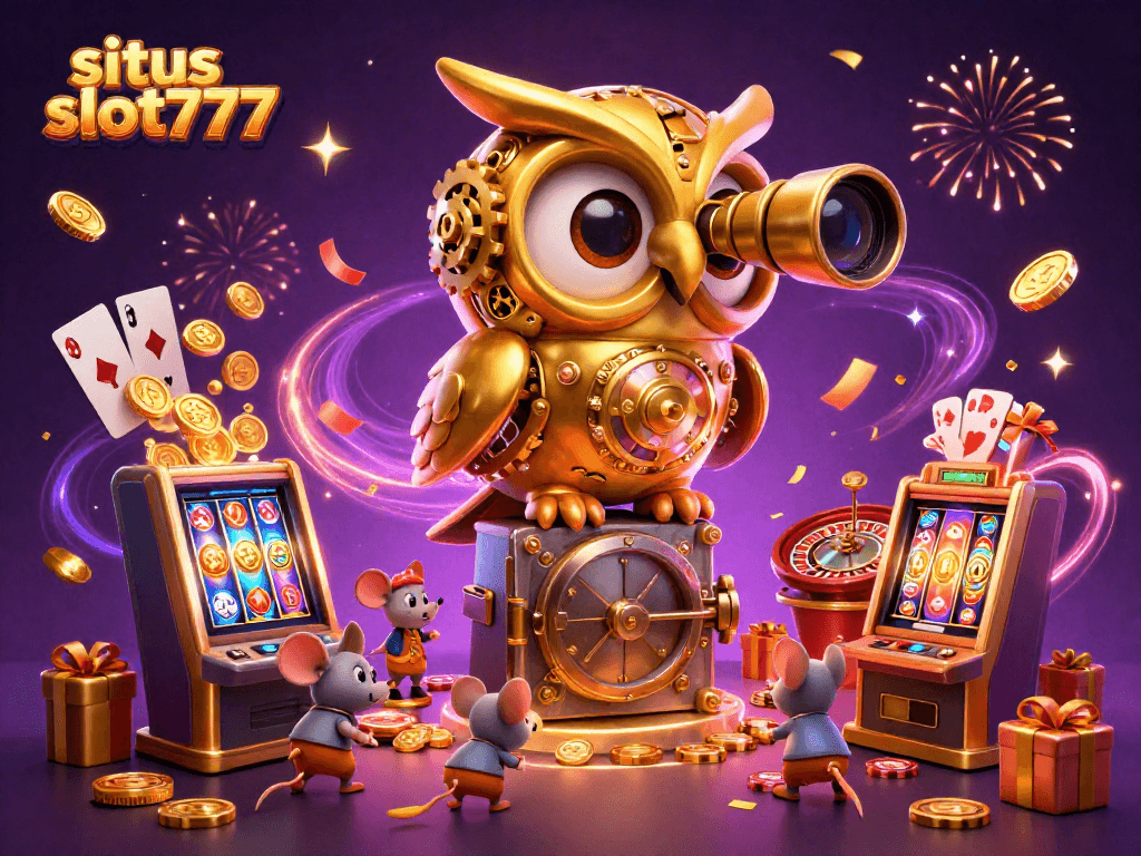 Experience thrilling action on situs slot777 with vibrant casino elements and colorful slot games.