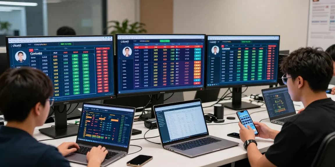 Engaged users on cika4d analyzing TOTO MACAU betting data in a modern tech workspace.