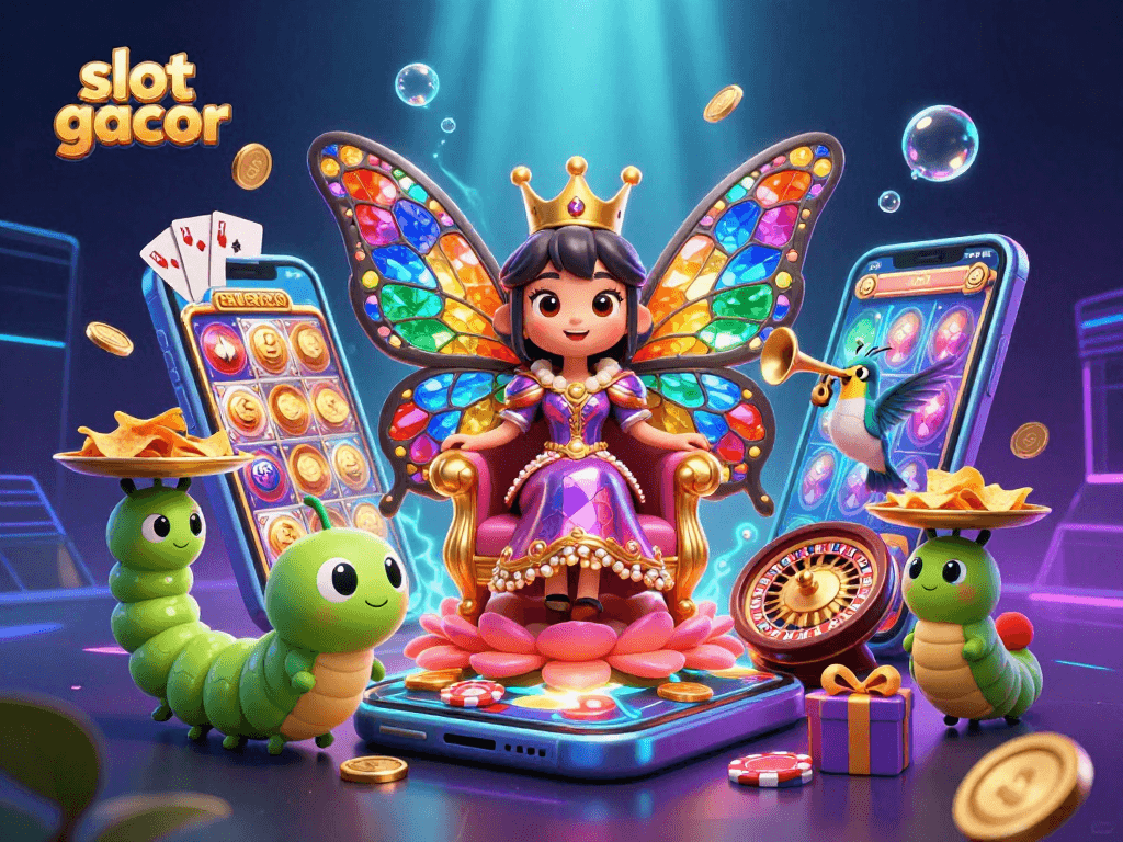 Mainkan slot gacor dengan ratu kupu-kupu dalam ilustrasi 3D penuh warna yang menakjubkan.