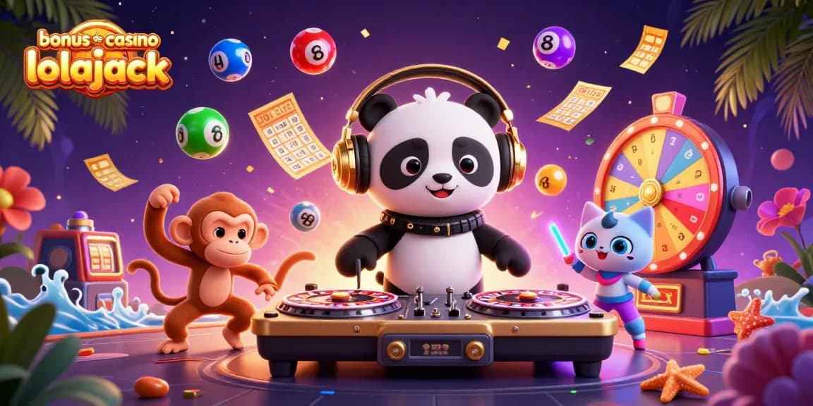 Le bonus de casino lolajack vous permet de plonger dans un monde de jeux animés avec un panda DJ et des personnages de casino.