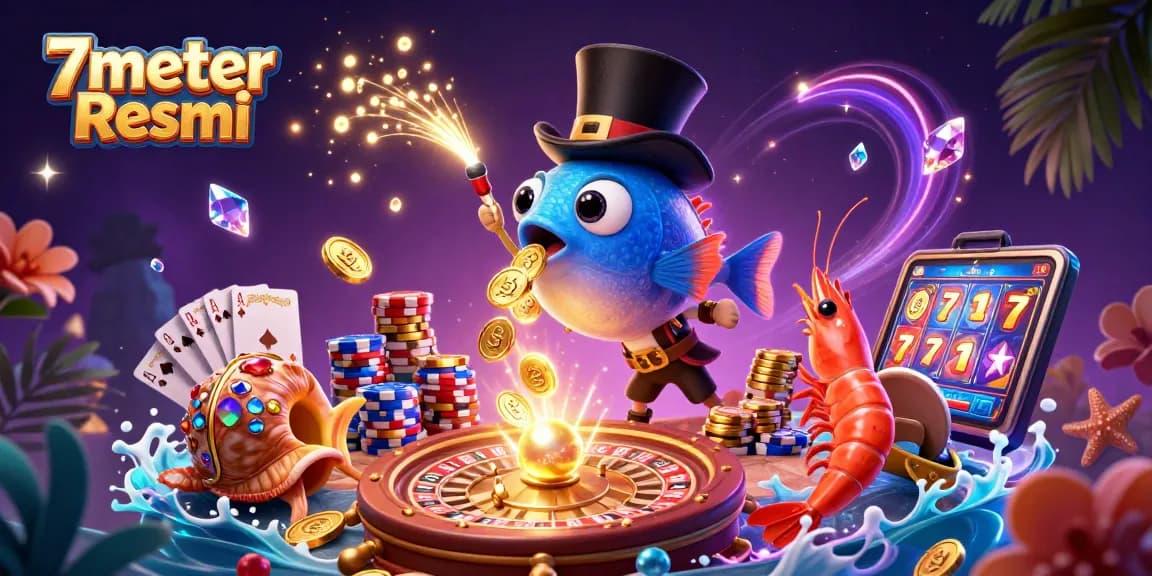 Experience thrilling excitement with 7meter Resmi as the anglerfish attracts golden coins in an engaging casino scene.