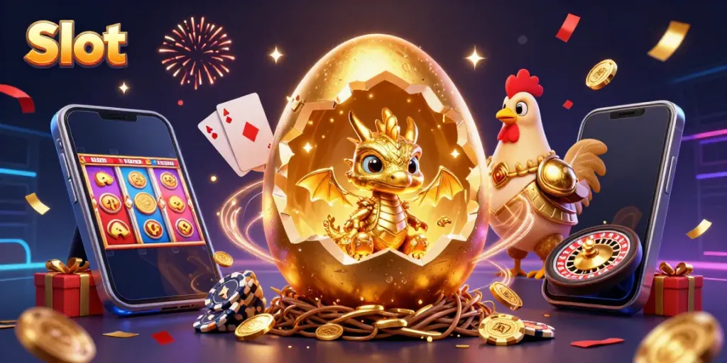 Menggunakan slot untuk menang jackpot dengan naga emas mengawasi judi poker