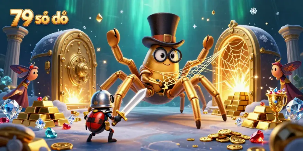 Experience thrilling action with 79 số đỏ as a giant golden tarantula showcases a wealth of jewels and treasures.