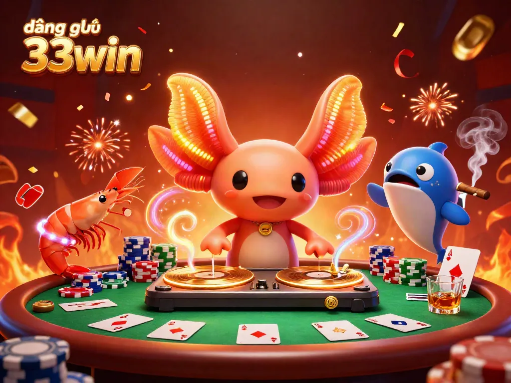 Engage in exciting gaming at đăng ký 33win with a vibrant underwater casino scene featuring playful characters.