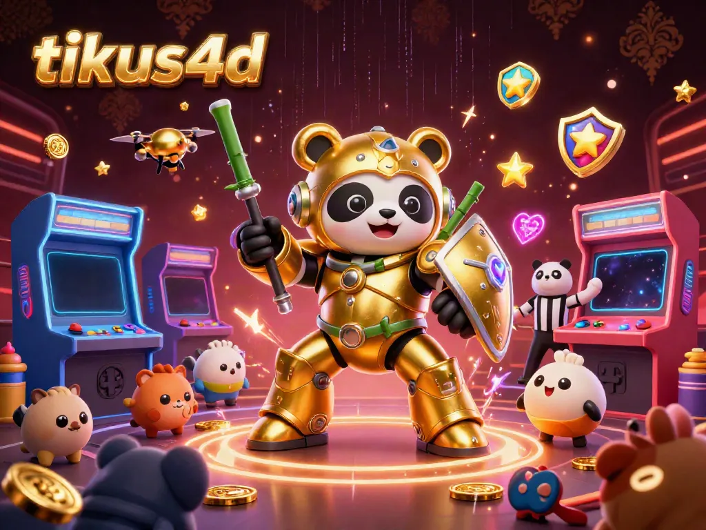 Engage in thrilling gameplay at tikus4d with a colorful 3D casino illustration showcasing dynamic gaming elements.