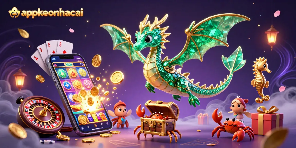 Experience thrilling betting with appkeonhacai featuring a fantasy sea dragon and vibrant casino elements.