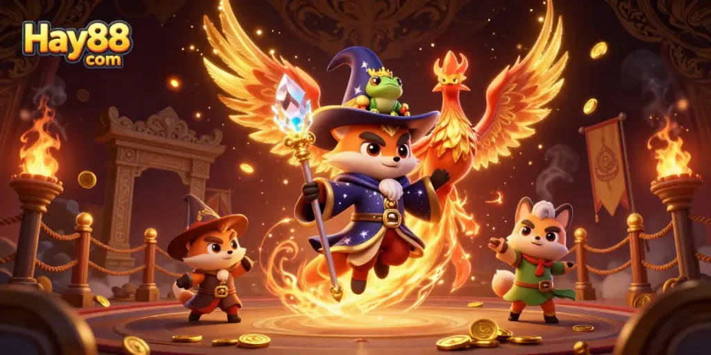 Engage with excitement at Hay88 com as the mystical wizard fox, phoenix, and frog to bring luck and adventure.