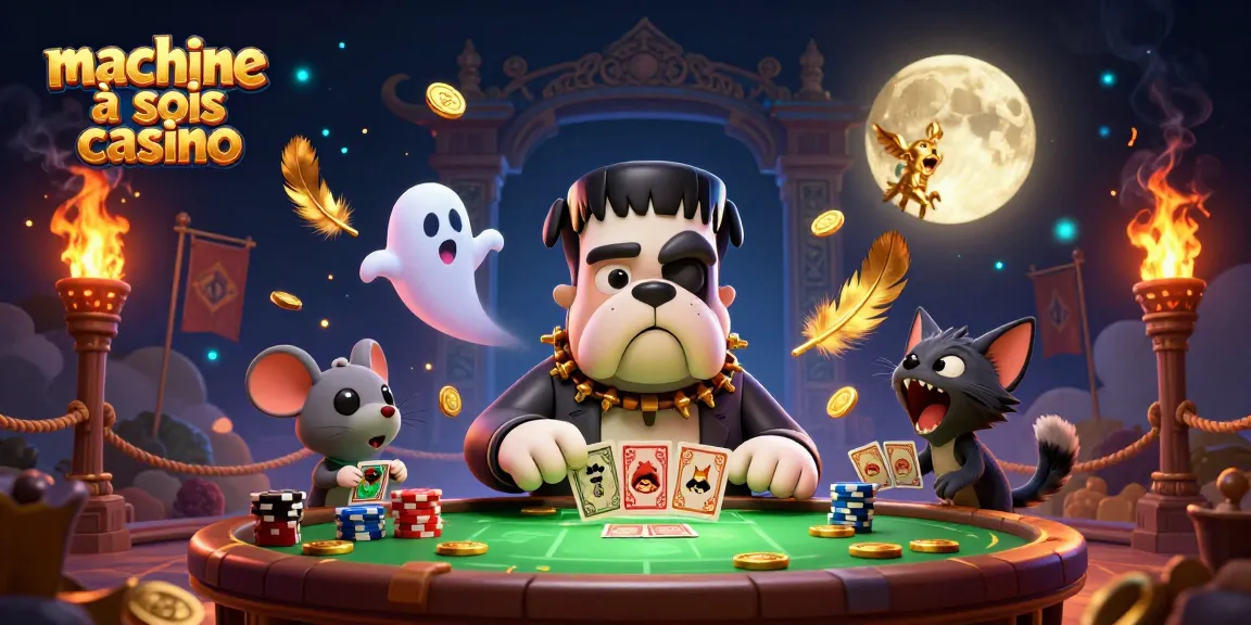 Jouer à machine à sous casino avec des personnages de jeux animés dans une scène festive.