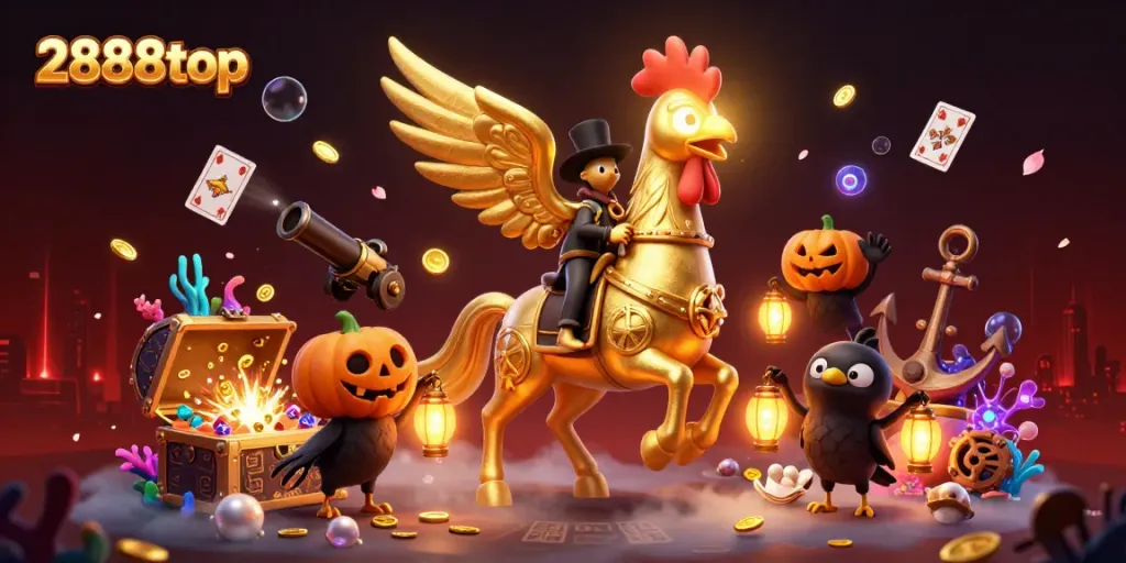 Experience the vibrant dynamics of the online casino world with 2888top and its golden rooster hero!