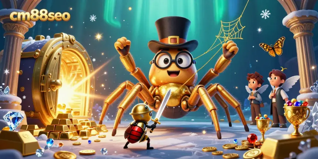 Experience cm88seo as a giant golden tarantula weaves a web of riches amid thrilling casino action.
