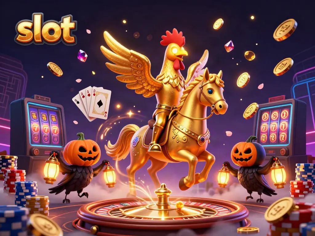 Spin and win at the slot games with vibrant visuals of cascading coins and magical characters.
