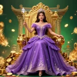 Exciting MM88 sports betting scene showcasing a beautiful Asian woman in royal attire amid dynamic elements.