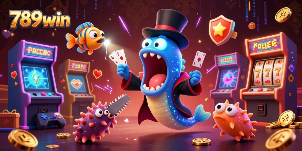 Engage with 789win's vibrant illustration showcasing unique casino elements and immersive experiences.