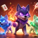 オンカジ おすすめサイトの魅力的なシーンで幸運を呼ぶアイテムが散りばめられた、カジノアート。