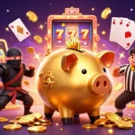 Experience the thrill of slot deposit 1000 with a vibrant 3D illustration featuring dynamic gaming elements.