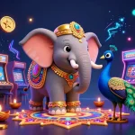 Experience vibrant gaming with QQ88 in a colorful 3D casino illustration featuring festive elements and lively game symbols.