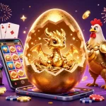 Experience the luxury of winning with RR88's vibrant 3D casino illustration featuring gold elements and games.