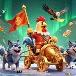 Experience thrilling action with the toto slot as a cartoon rooster warlord commands a dynamic scene.