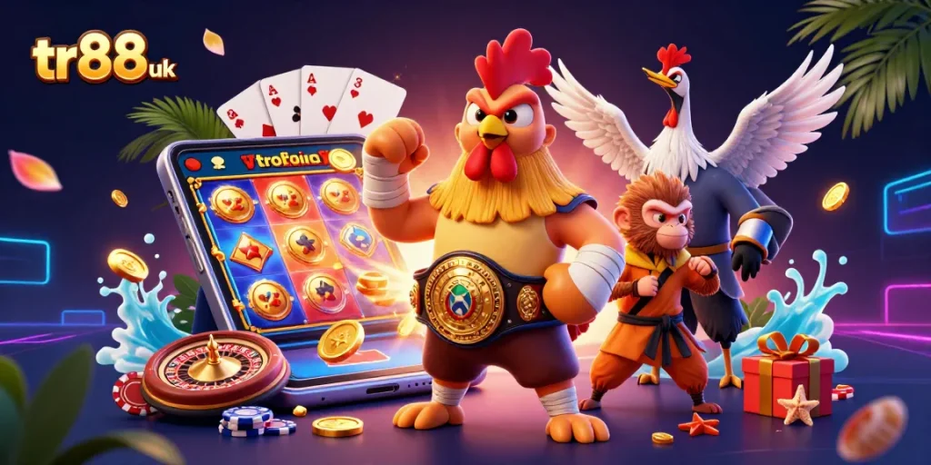 Experience excitement at tr88 uk with vibrant 3D characters amid dynamic casino elements and slots.