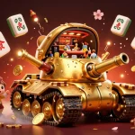 Engage with sunwin's vibrant casino experience featuring a golden beetle tank revealing a miniature gaming paradise.