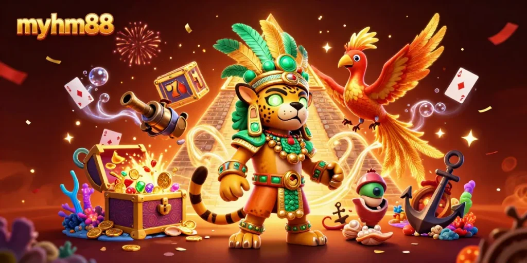 Experience the thrill of winning with myhm88's exhilarating slots and jackpot games in a dynamic casino scene.