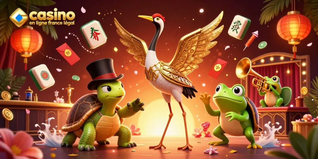 Profitez de l'univers des casinos en ligne France légal avec cette illustration festive.