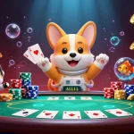 Experience thrilling gameplay at au88 with a vibrant casino scene featuring floating poker chips and characters.