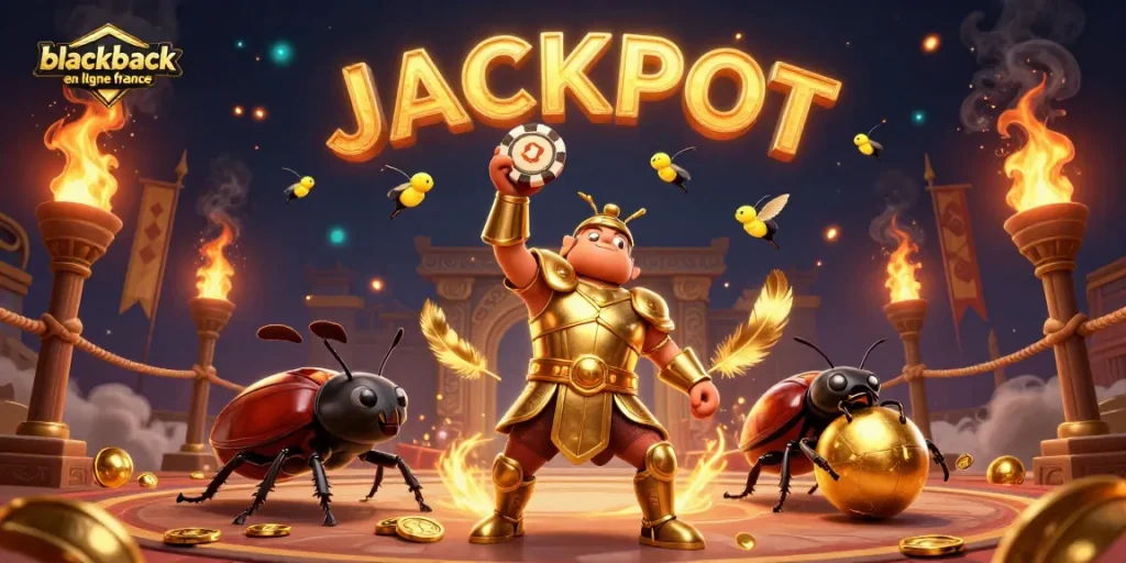 Découvrez le blackjack en ligne en France avec des personnages de casino en pleine action.