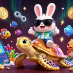 Experience exciting gaming at lolajack casino fr with a playful rabbit and a golden sea turtle in a vibrant underwater scene.