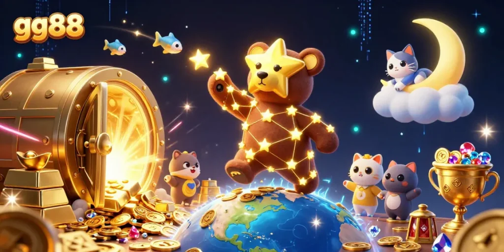 Experience rewards and excitement with gg88 as the constellation bear collects treasures from the sky.
