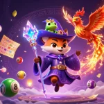 Experience the excitement with KUBET's lottery games, featuring vibrant animated elements.