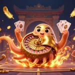 Spin and win on situs slot gacor77 with an epic 3D casino scene, featuring a nautilus roulette wheel.