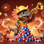 Celebrate big wins with crazyvegas in this vibrant jackpot scene featuring dynamic casino elements.