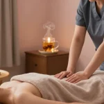 Experience 도봉구출장마사지 in a serene home environment with a professional therapist creating a soothing atmosphere.