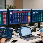 Engaged users on cika4d analyzing TOTO MACAU betting data in a modern tech workspace.