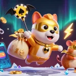 otw555 showcases an exciting cartoon scene with a superhero dog and hamster among cryptocurrency elements